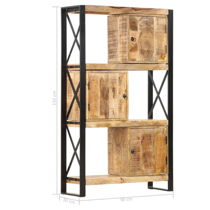 Bibliothèque 90X30X150 Cm Bois De Manguier Solide