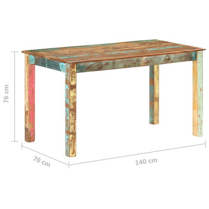 Table De Salle À Manger Bois De Récupération Solide 140X70X76Cm