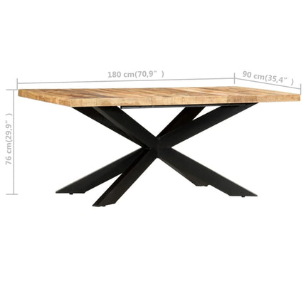 Table À Dîner 180X90X76 Cm Bois De Manguier Brut Solide