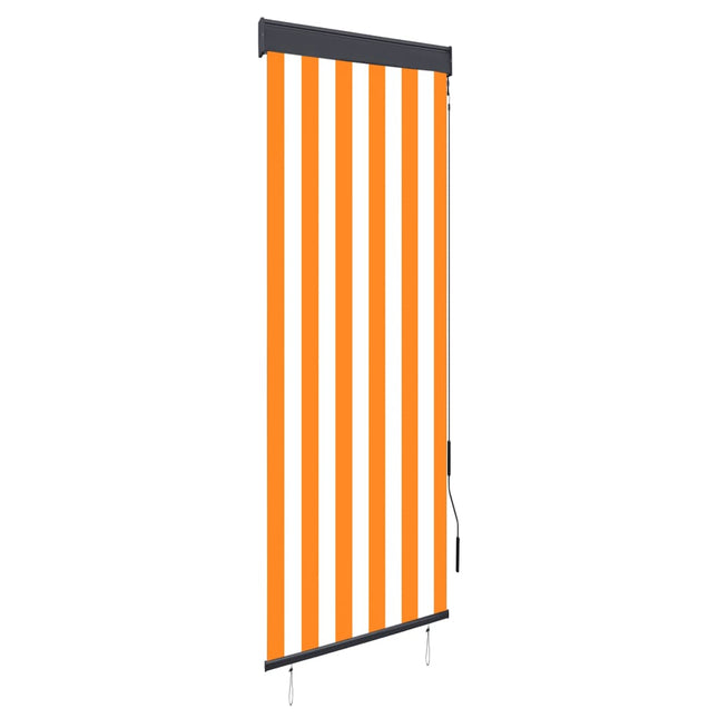 Store Roulant D'extérieur Blanc Et Orange