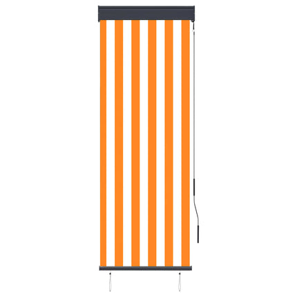 Store Roulant D'extérieur Blanc Et Orange