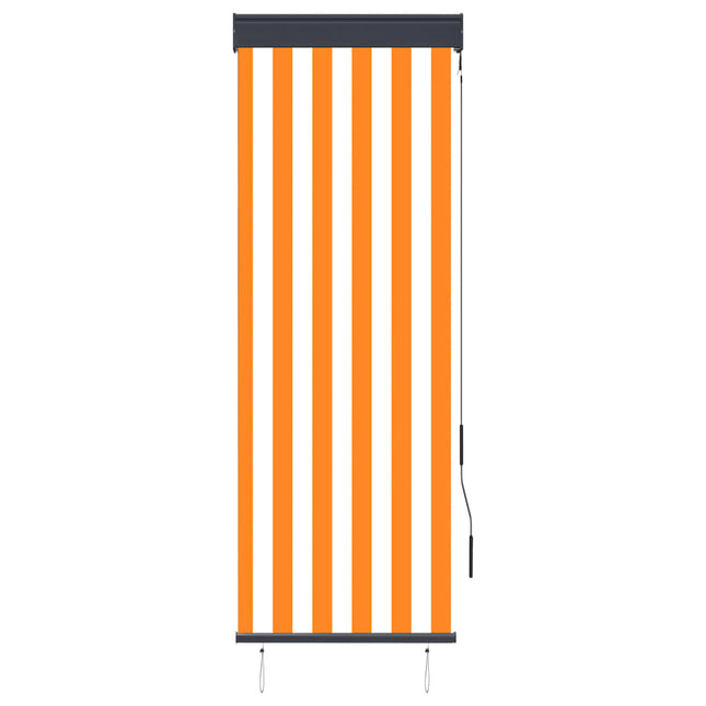 Store Roulant D'extérieur Blanc Et Orange