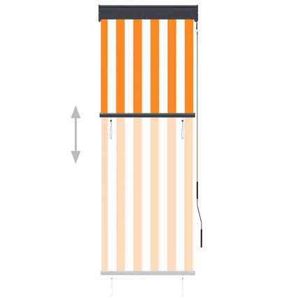 Store Roulant D'extérieur Blanc Et Orange