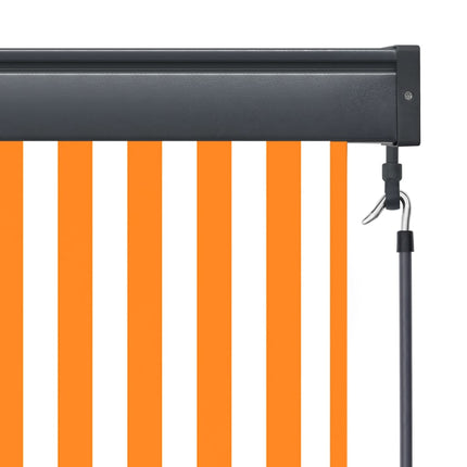 Store Roulant D'extérieur Blanc Et Orange