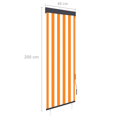 Store Roulant D'extérieur Blanc Et Orange