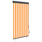 Store Roulant D'extérieur Blanc Et Orange