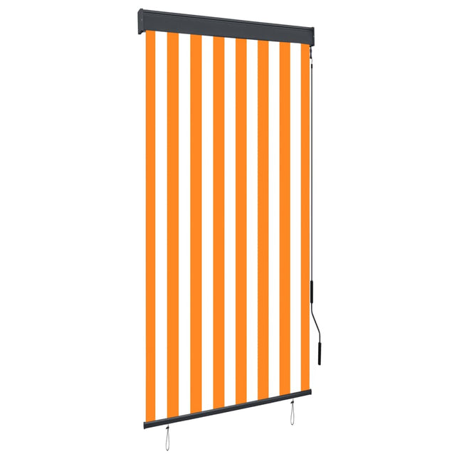 Store Roulant D'extérieur Blanc Et Orange