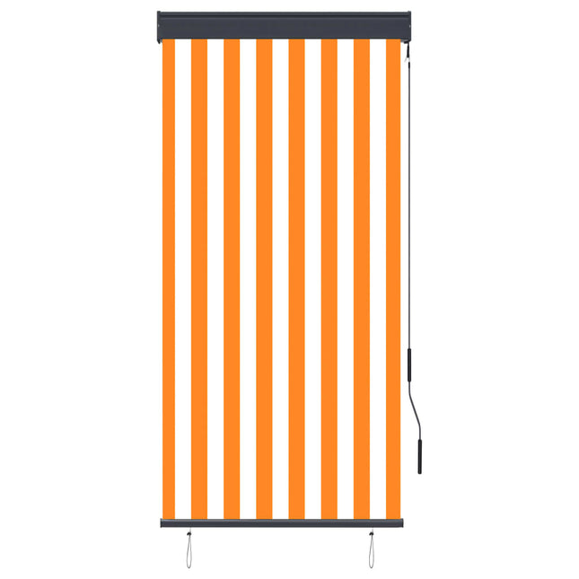 Store Roulant D'extérieur Blanc Et Orange