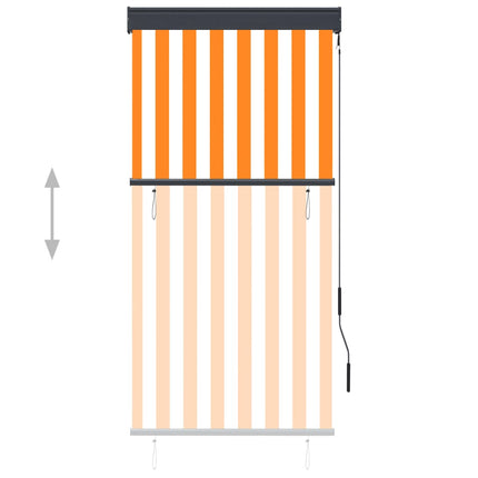 Store Roulant D'extérieur Blanc Et Orange