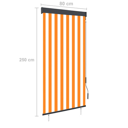 Store Roulant D'extérieur Blanc Et Orange
