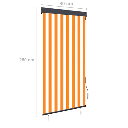 Store Roulant D'extérieur Blanc Et Orange