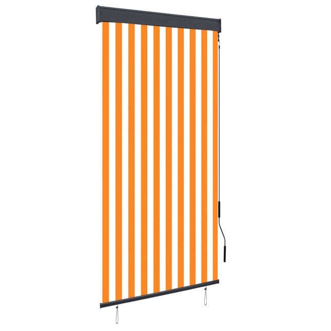 Store Roulant D'extérieur Blanc Et Orange
