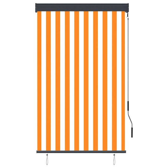 Store Roulant D'extérieur Blanc Et Orange