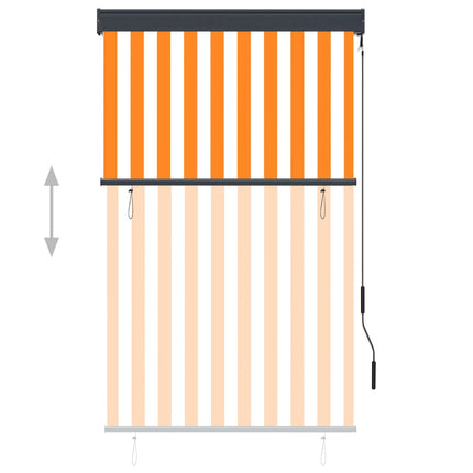 Store Roulant D'extérieur Blanc Et Orange