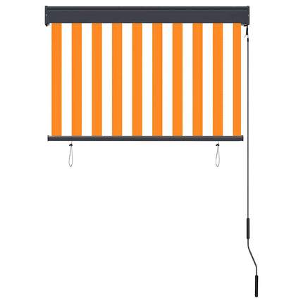 Store Roulant D'extérieur Blanc Et Orange