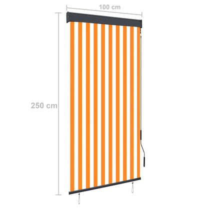 Store Roulant D'extérieur Blanc Et Orange