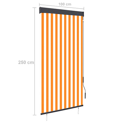 Store Roulant D'extérieur Blanc Et Orange