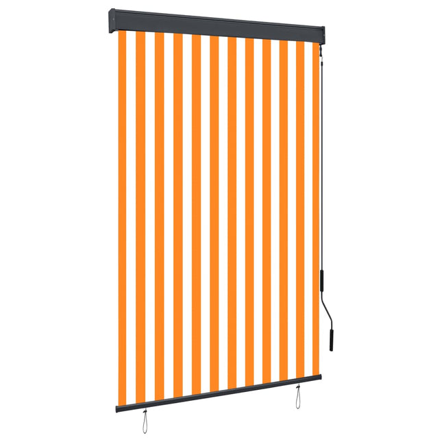 Store Roulant D'extérieur Blanc Et Orange