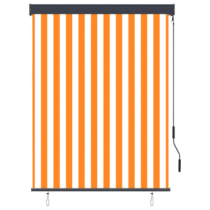 Store Roulant D'extérieur Blanc Et Orange