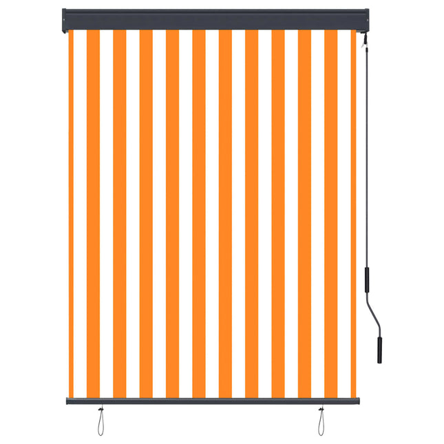 Store Roulant D'extérieur Blanc Et Orange