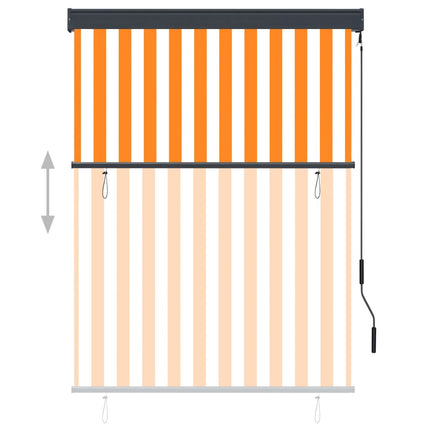 Store Roulant D'extérieur Blanc Et Orange