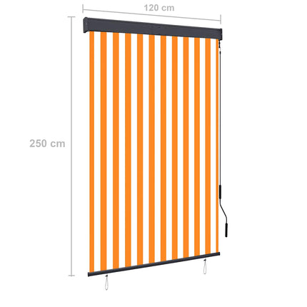 Store Roulant D'extérieur Blanc Et Orange