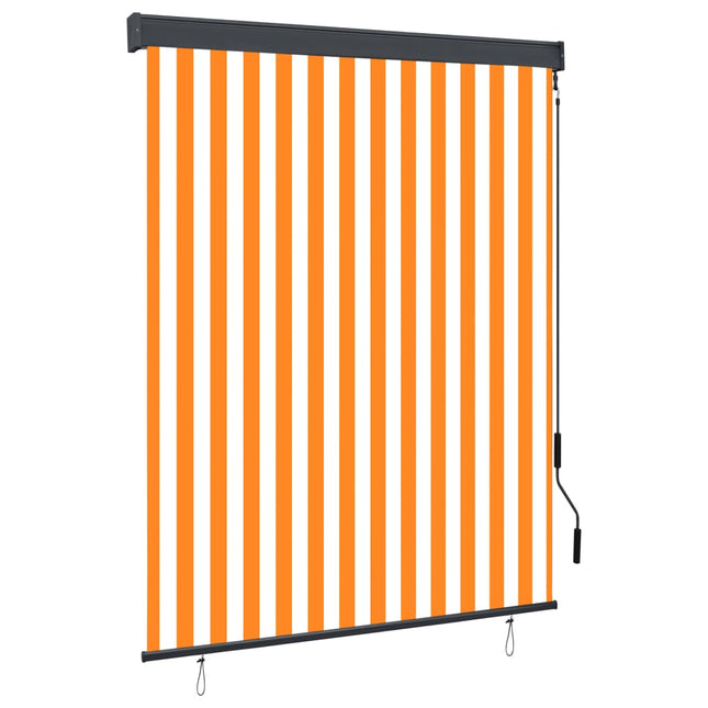 Store Roulant D'extérieur Blanc Et Orange