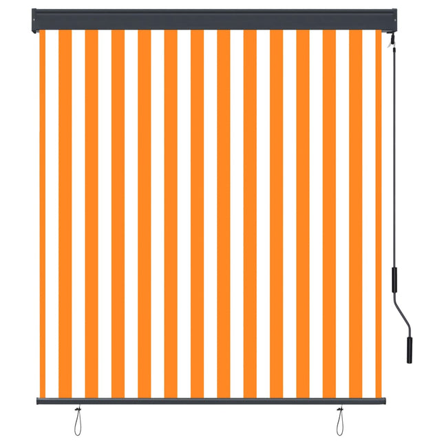 Store Roulant D'extérieur Blanc Et Orange
