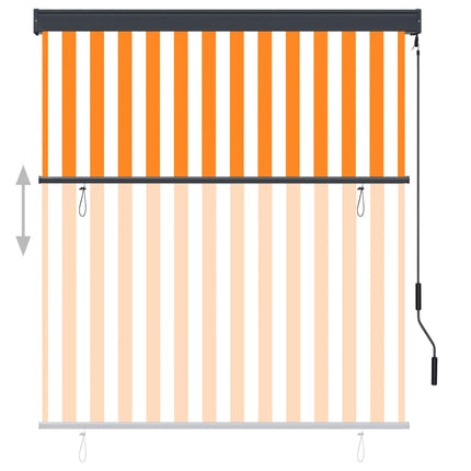 Store Roulant D'extérieur Blanc Et Orange