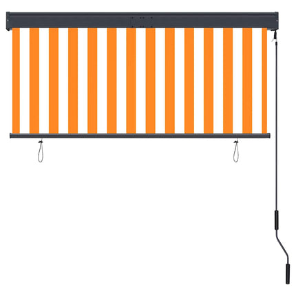 Store Roulant D'extérieur Blanc Et Orange