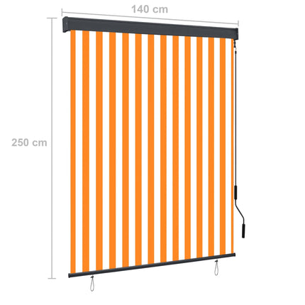 Store Roulant D'extérieur Blanc Et Orange
