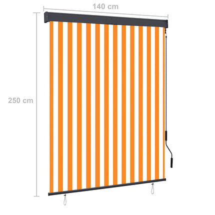 Store Roulant D'extérieur Blanc Et Orange