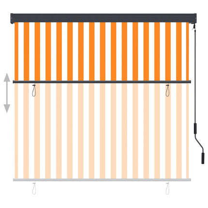 Store Roulant D'extérieur Blanc Et Orange