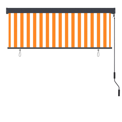 Store Roulant D'extérieur Blanc Et Orange