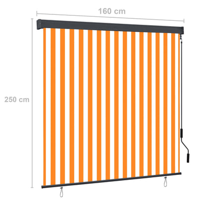 Store Roulant D'extérieur Blanc Et Orange
