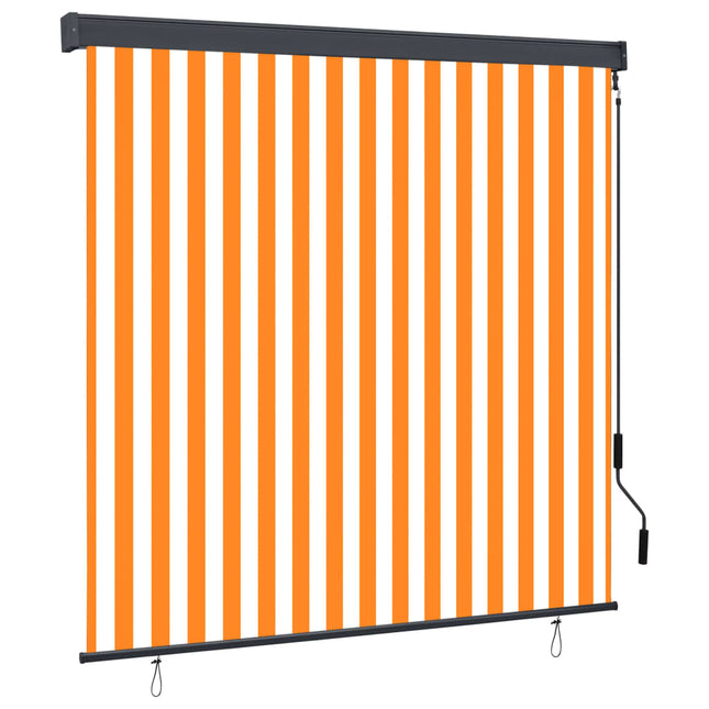 Store Roulant D'extérieur Blanc Et Orange
