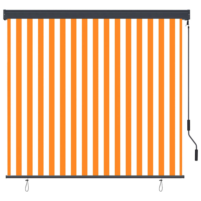 Store Roulant D'extérieur Blanc Et Orange