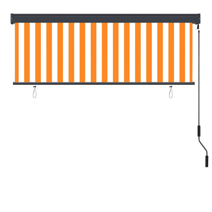 Store Roulant D'extérieur Blanc Et Orange