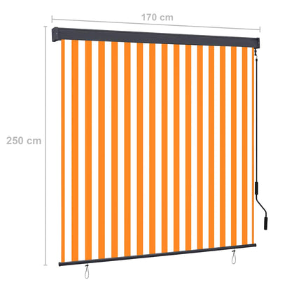 Store Roulant D'extérieur Blanc Et Orange