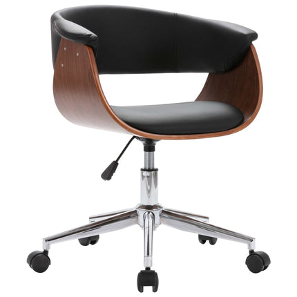 Chaise Pivotante À Manger Noir Bois Courbé Et Similicuir