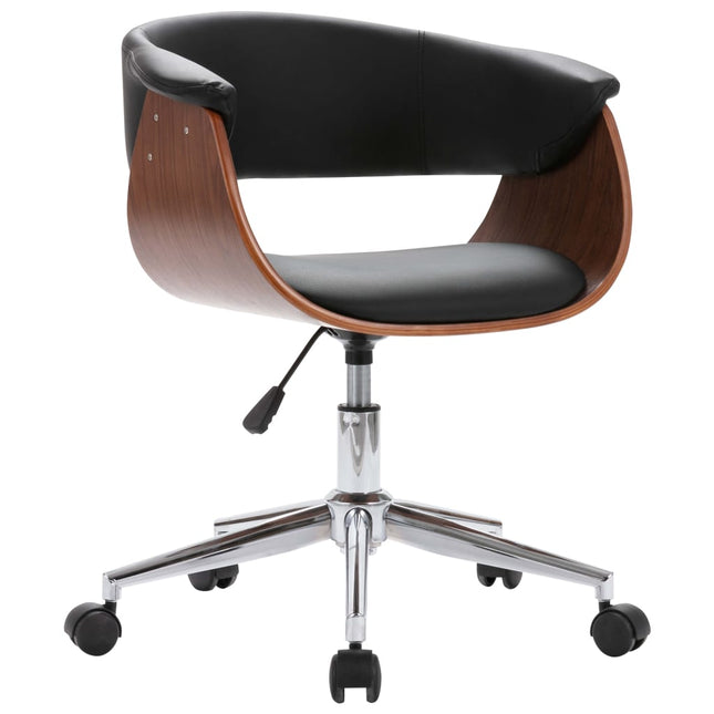 Chaise Pivotante À Manger Noir Bois Courbé Et Similicuir