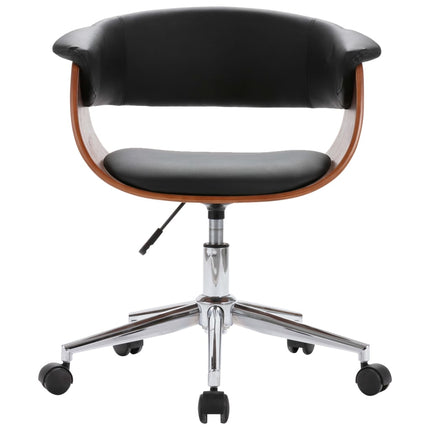 Chaise Pivotante À Manger Noir Bois Courbé Et Similicuir