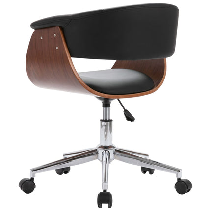 Chaise Pivotante À Manger Noir Bois Courbé Et Similicuir