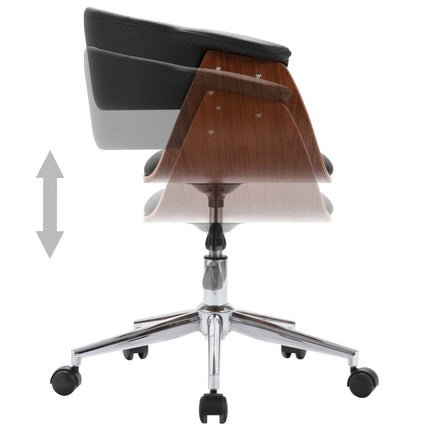 Chaise Pivotante À Manger Noir Bois Courbé Et Similicuir