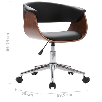 Chaise Pivotante À Manger Noir Bois Courbé Et Similicuir