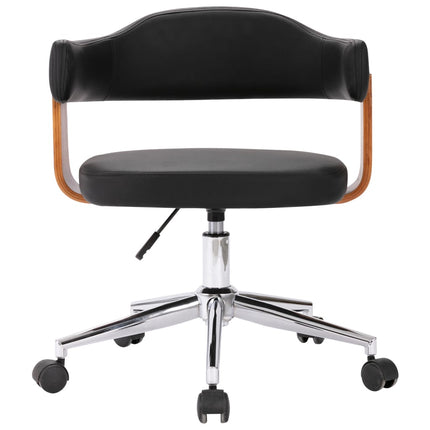 Chaise Pivotante À Manger Noir Bois Courbé Et Similicuir