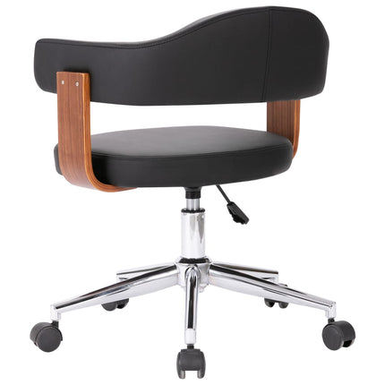 Chaise Pivotante À Manger Noir Bois Courbé Et Similicuir