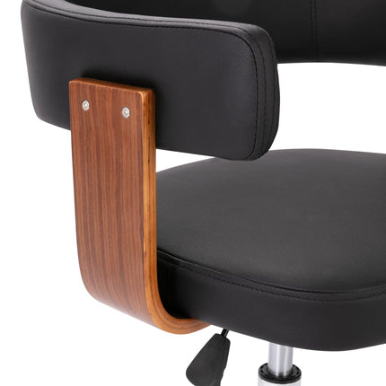 Chaise Pivotante À Manger Noir Bois Courbé Et Similicuir