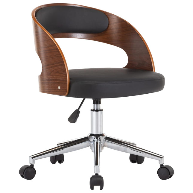 Chaise Pivotante À Manger Noir Bois Courbé Et Similicuir