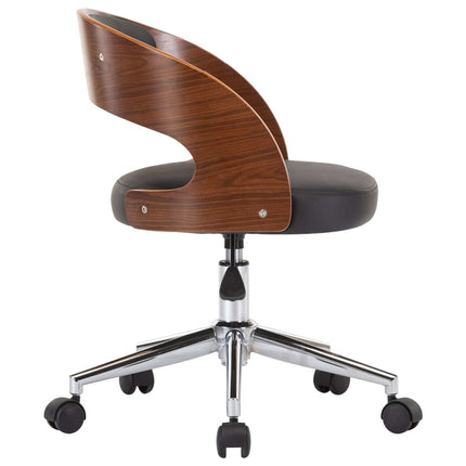 Chaise Pivotante À Manger Noir Bois Courbé Et Similicuir